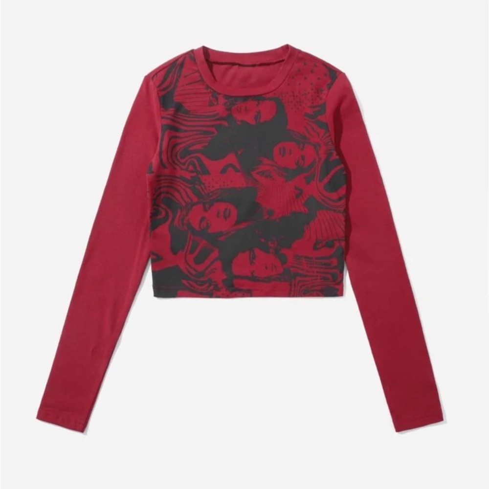 SHEIN Coolane Figure Pattern Crop Tee size M | 6